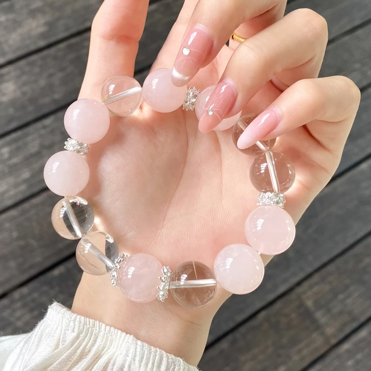 天然果冻马粉碎冰冰白阿赛少女风手串