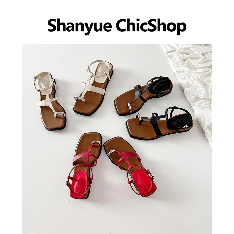 丨SY丨 -跟高4cm 夹趾平底凉鞋日常度假慵懒风~