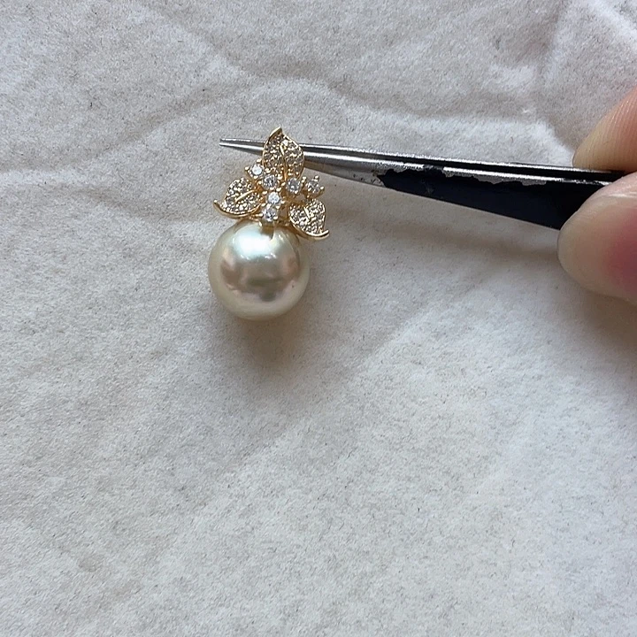 海水珍珠银S925镶嵌吊坠(不含链)