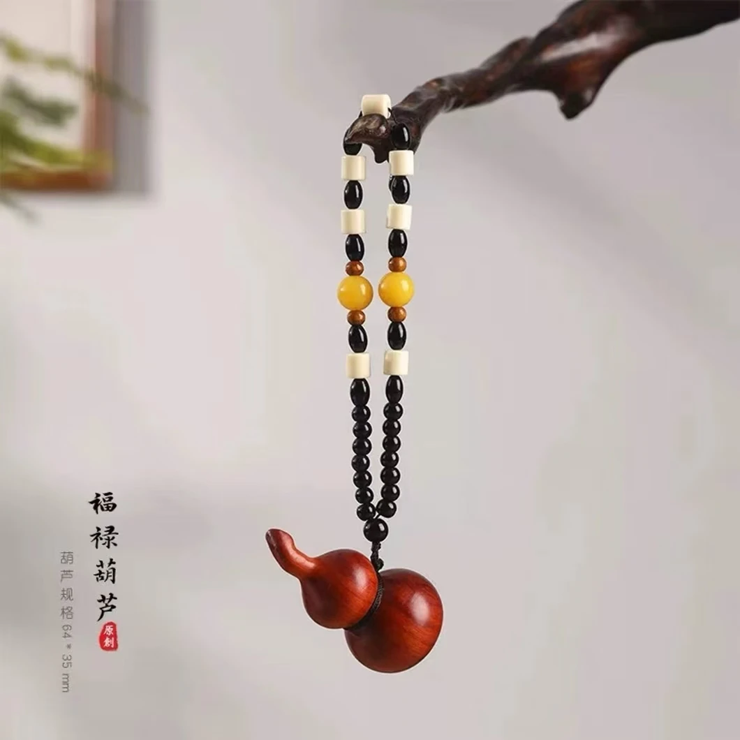 紫檀木葫芦手把件文玩挂件 S1627