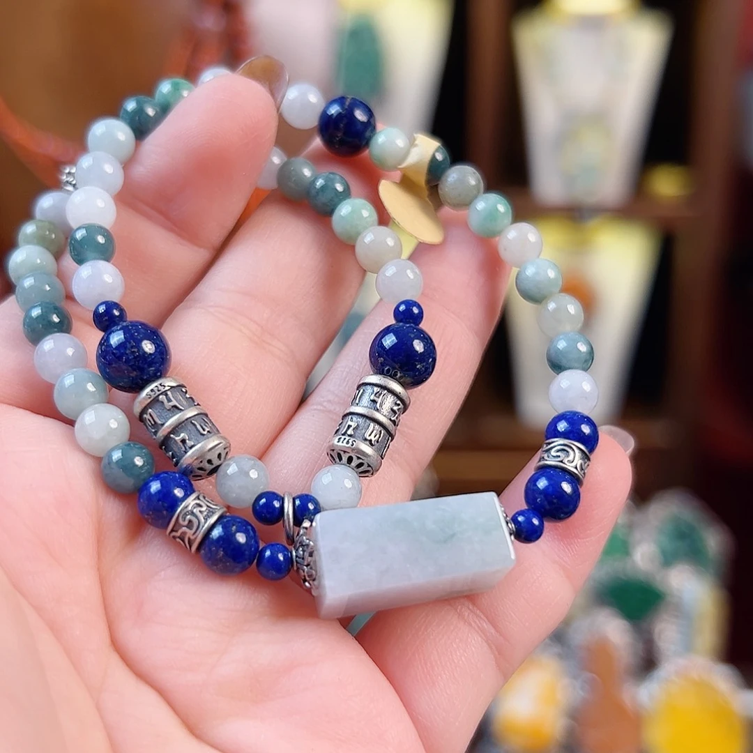 翡翠未镶嵌手链国风