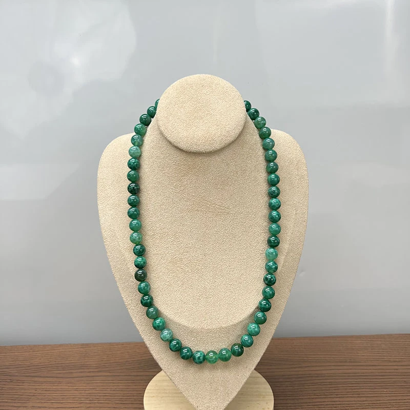 【艺品堂】10mm绿海龙纹项链新款龟背纹圆珠项链 龟背达人