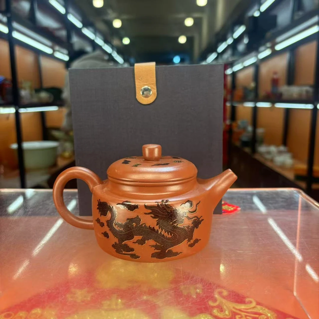 秋香茶具 红泥紫砂变色龙凤德钟壶家用大容量泡茶壶- 3983
