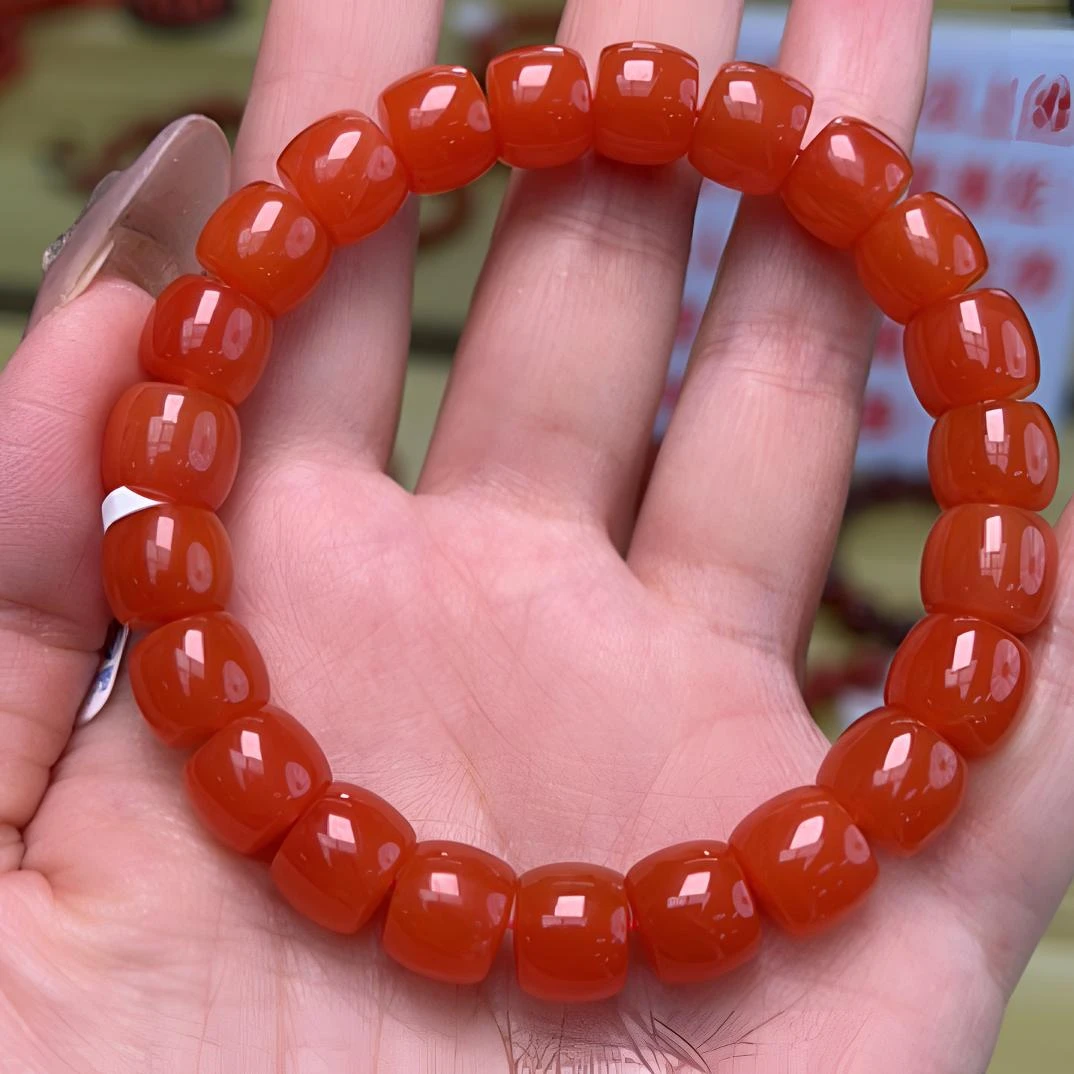 【小刘南红】保山南红滴水洞（云端）直切单圈手串9mm 多样性发一