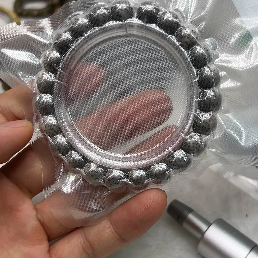 星月菩提手串34高端黑冰石玉星月菩提单圈10×9