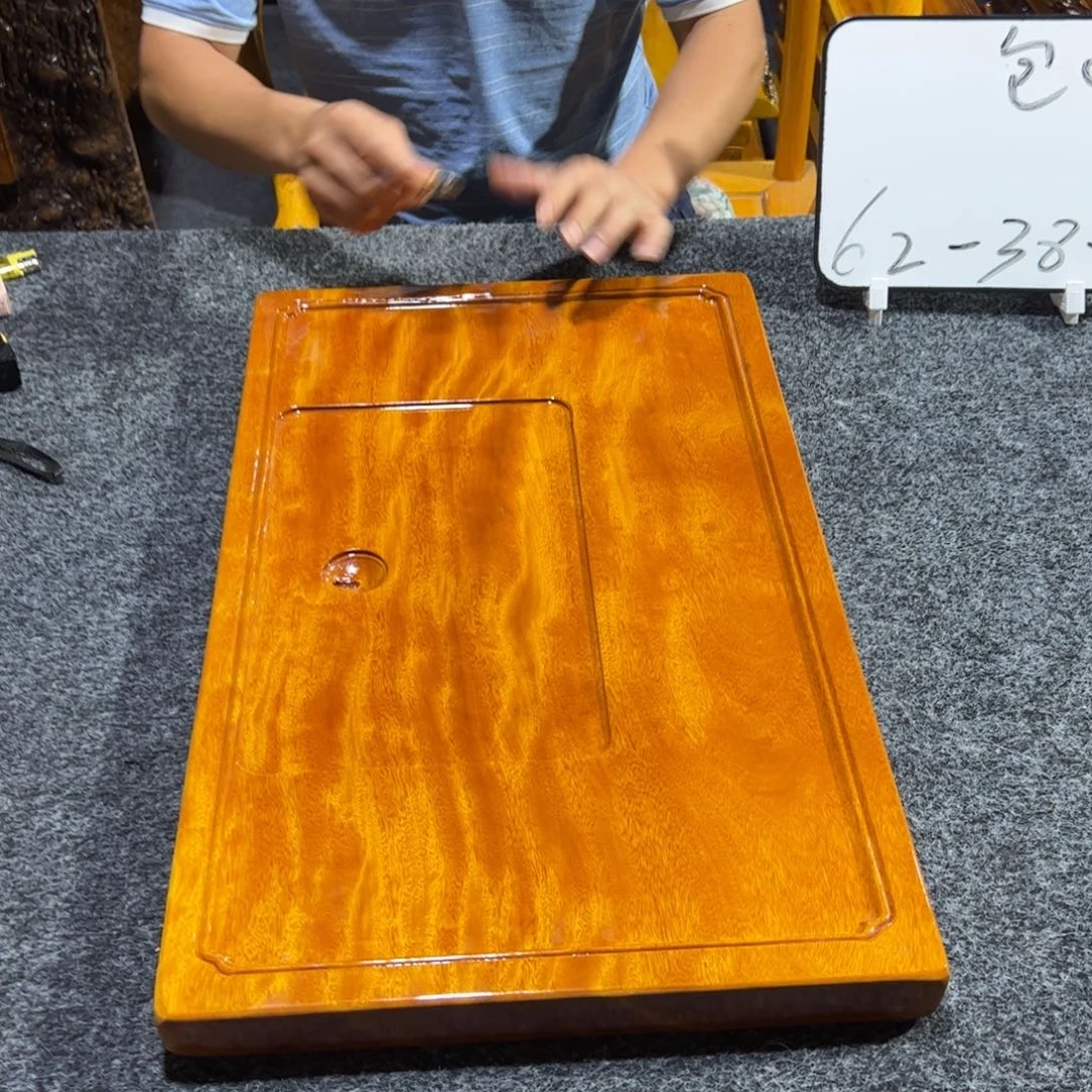 缅甸大叶金丝楠实木茶盘