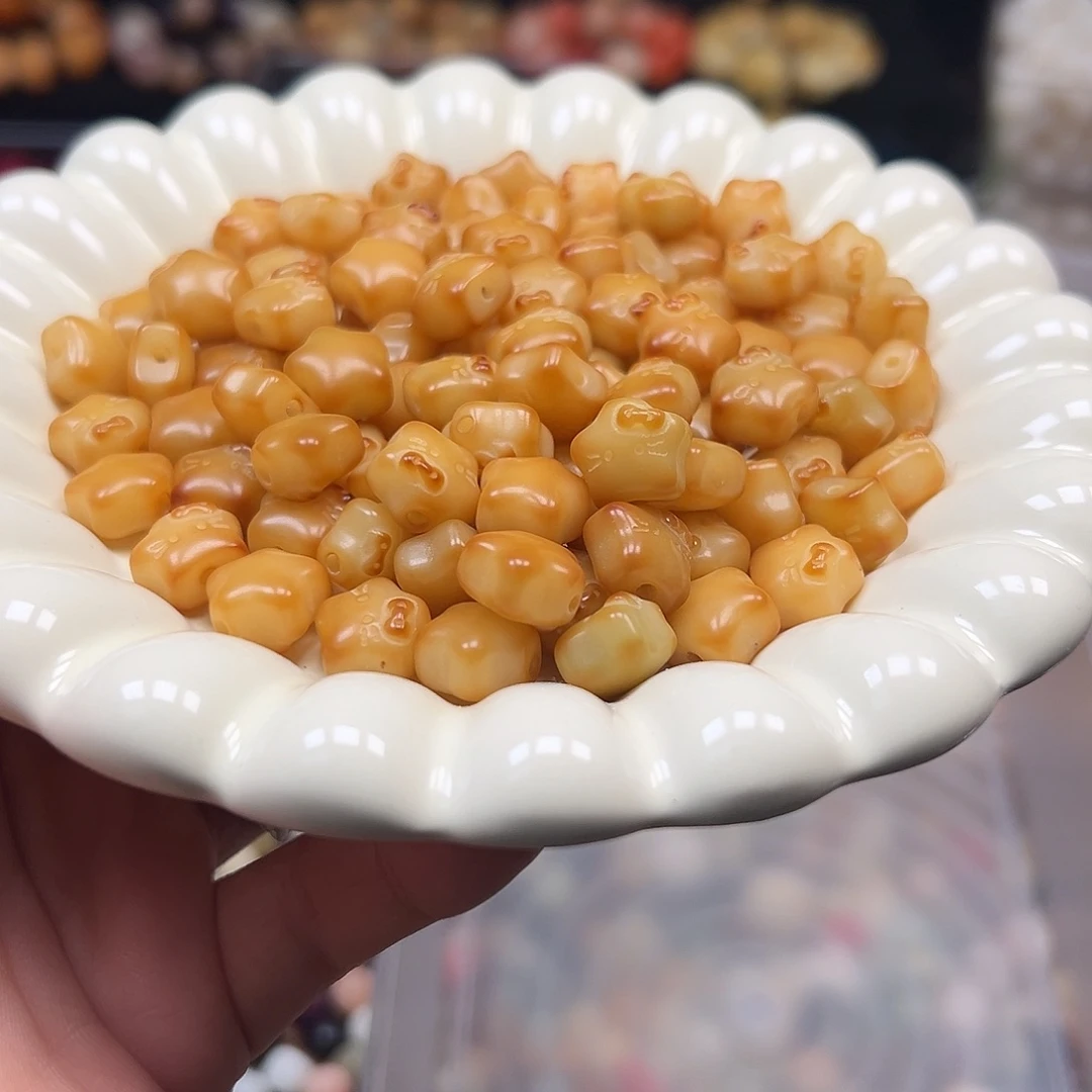 菩提根/象牙果手串炭烤笑脸星星50颗