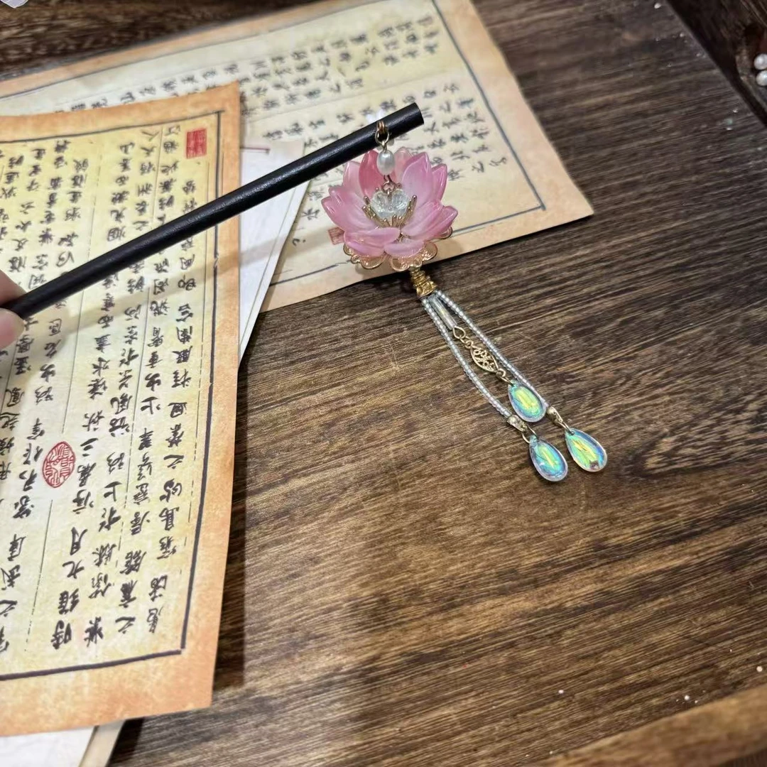 洛神粉木簪。前尘梦古风汉服配饰
