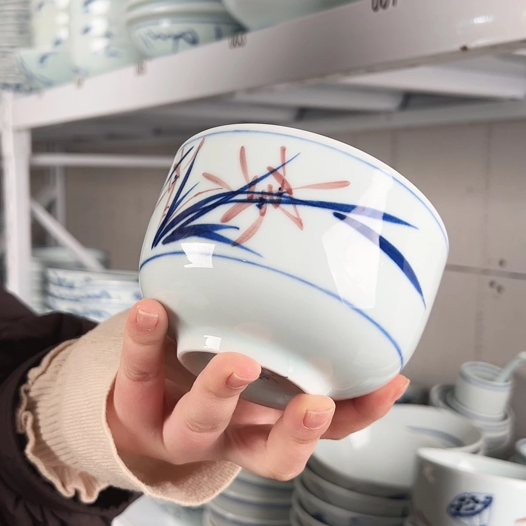 碗微瑕福利手绘4.5寸金钟碗随机发