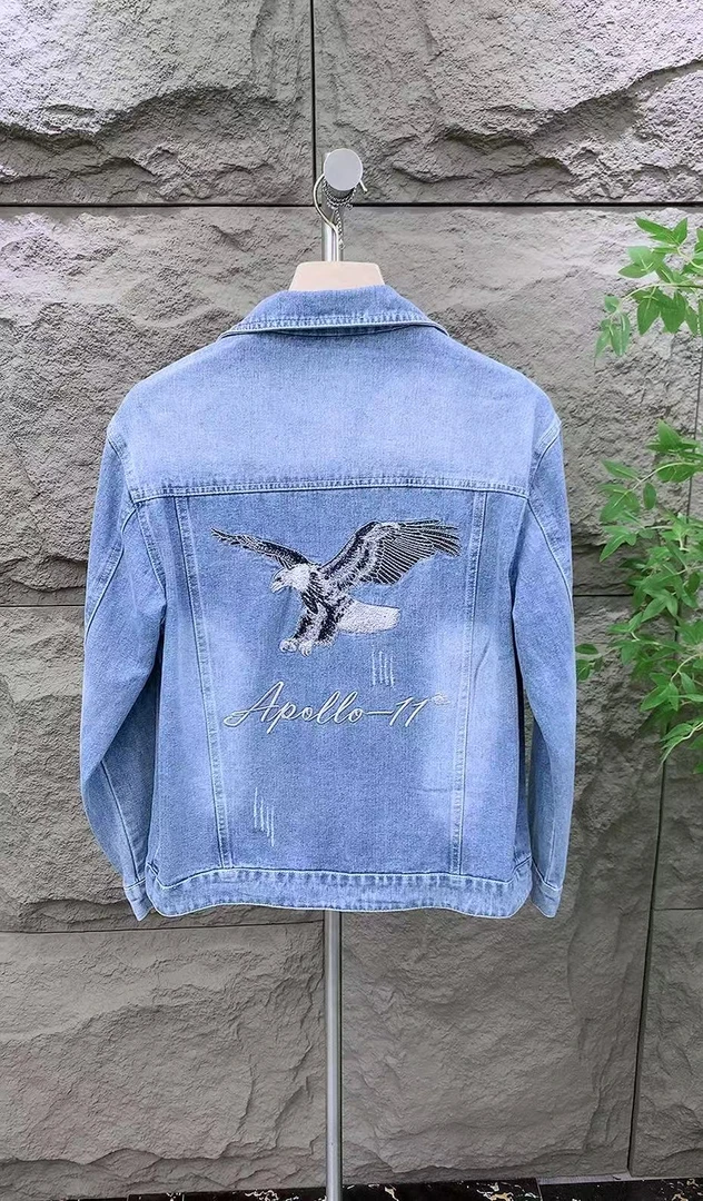 高品质男士水洗刺绣牛仔百搭气质夹克休闲上衣韩版修身时尚外套