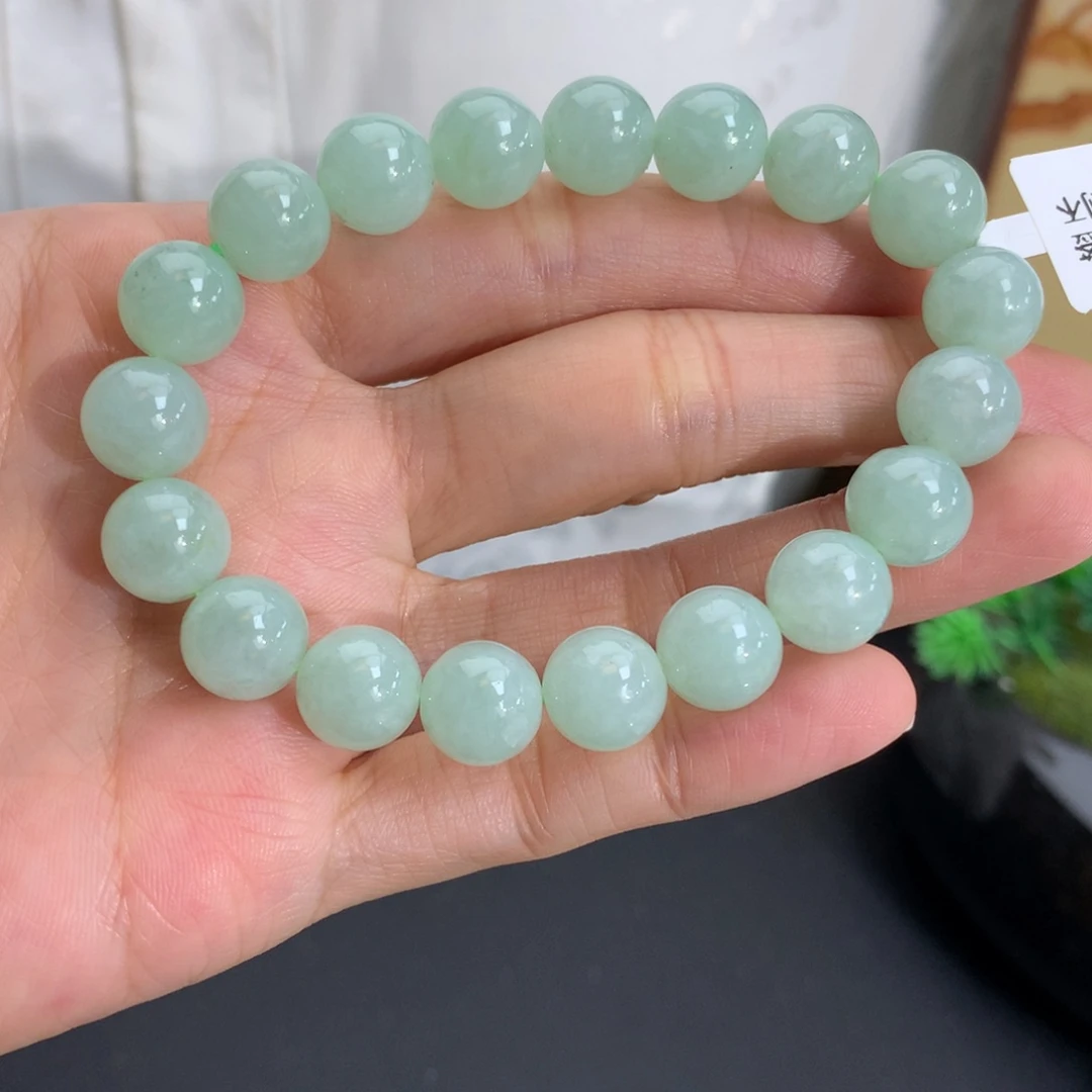 翡翠未镶嵌手串卡10细润晴绿手串