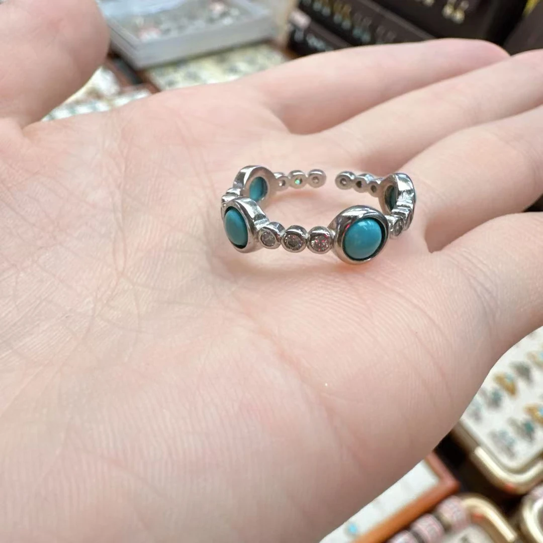 925银戒指 S925银四颗松松戒指（多样性发货）