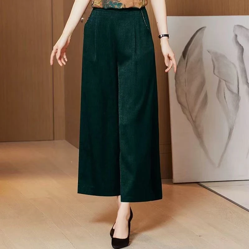 220709中国风阔腿裤高腰百搭民族风时尚九分裤森系休闲裤