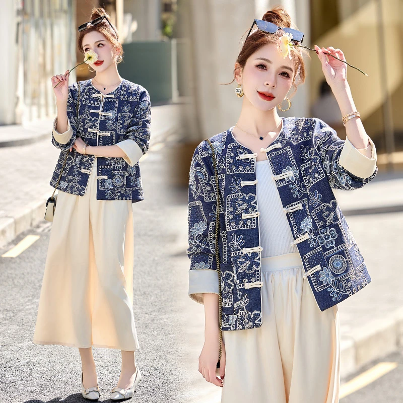 春季新中式国风外套女款爆款2025新款35-45岁高档女装百搭贵夫人