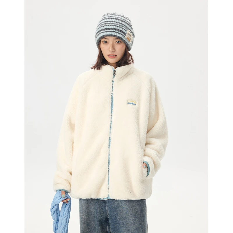 摇粒绒立领棉衣男秋冬新款户外情侣百搭保暖棉服外套潮牌休闲冬装