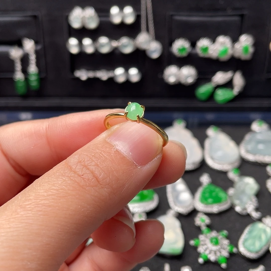 翡翠银S925镶嵌戒指