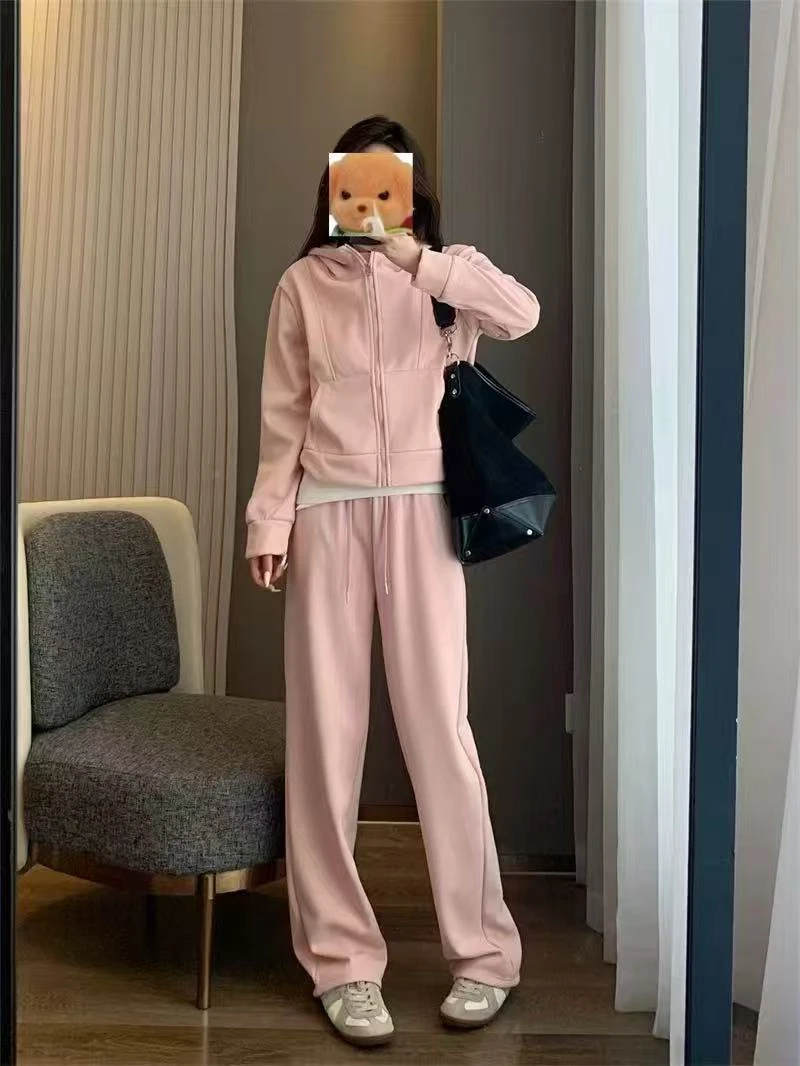 慵懒风连帽休闲套装on退on换～（无售后）