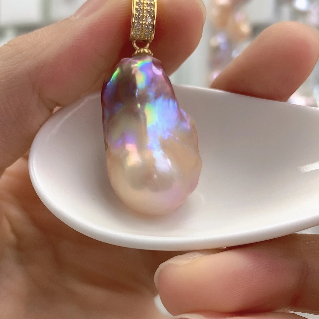 淡水珍珠银S925镶嵌颈饰霍*