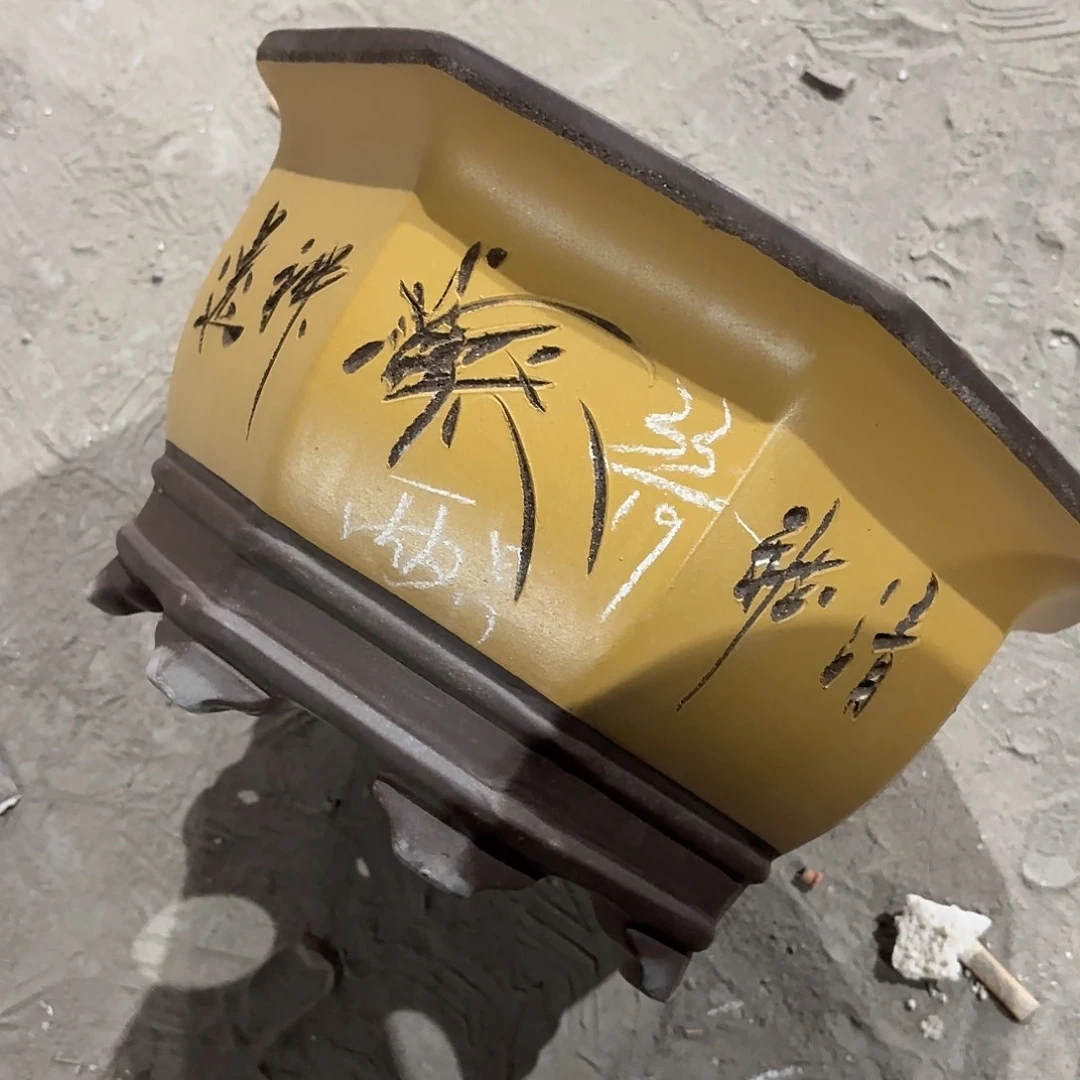 宜兴紫砂花盆，现货发