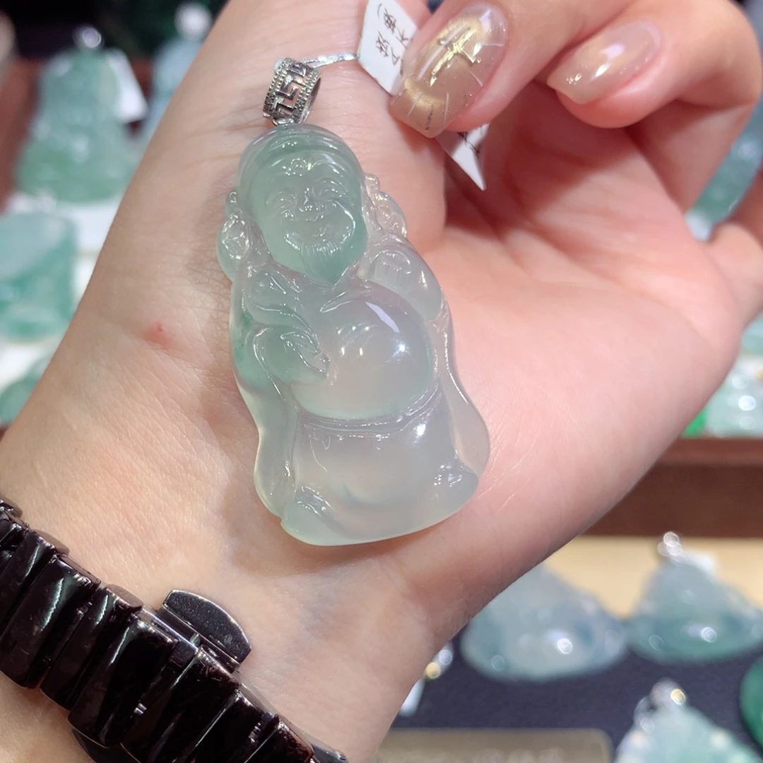 吊坠(不含链)18K金镶嵌翡翠