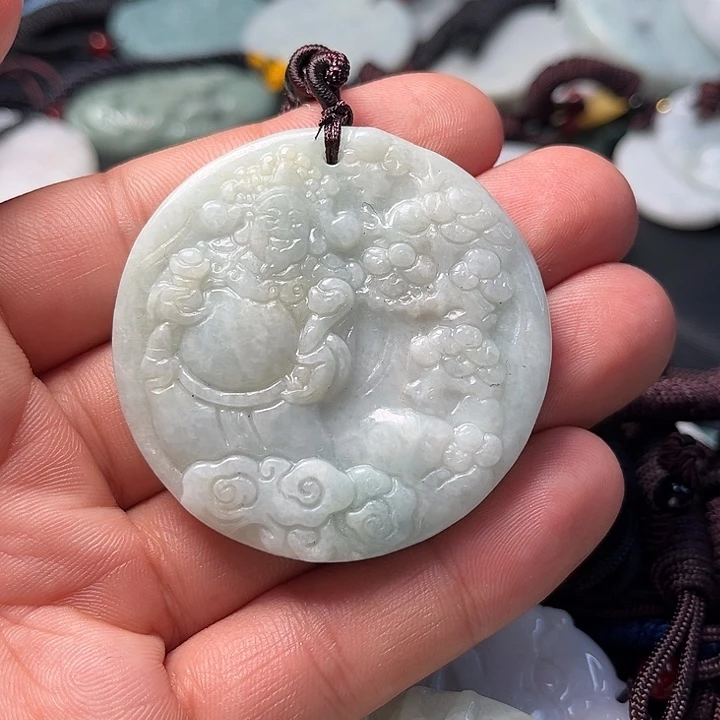 翡翠颈饰未镶嵌天然緬甸翡翠掛件