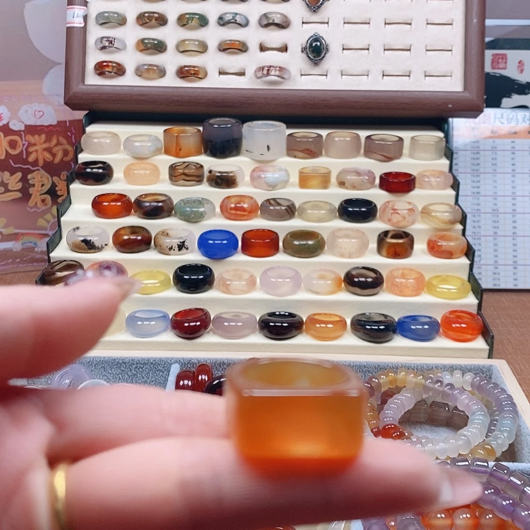 玛瑙/玉髓戒指未镶嵌喝***？