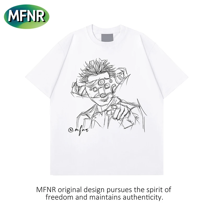 美式复古街头百搭印花短袖夏季小众重磅纯棉圆领半袖T恤情侣上衣