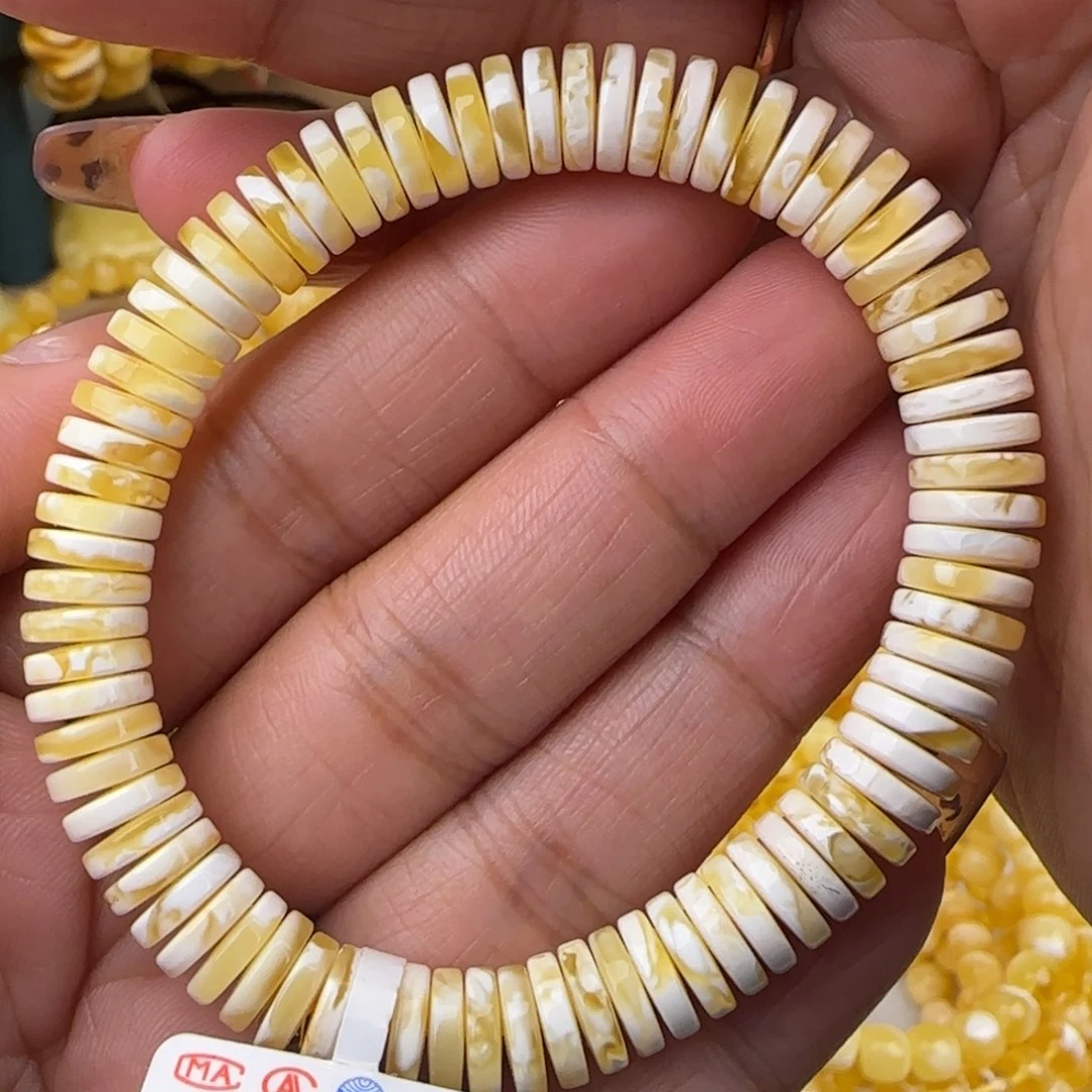 蜜蜡手链未镶嵌白蜡药片手串