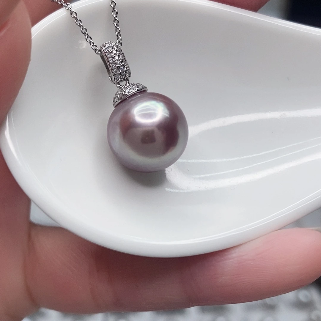 银S925镶嵌淡水珍珠耳饰