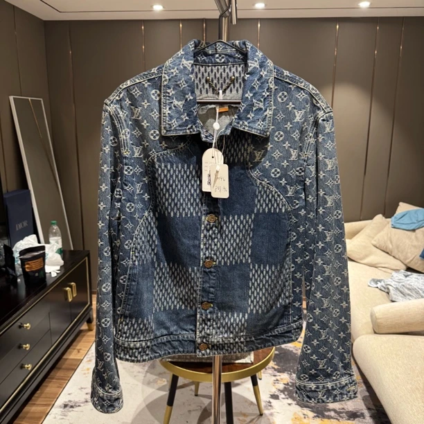 未使用 LouisVuitton/路易威登 Nigo蓝色满印牛仔外套46编码90046