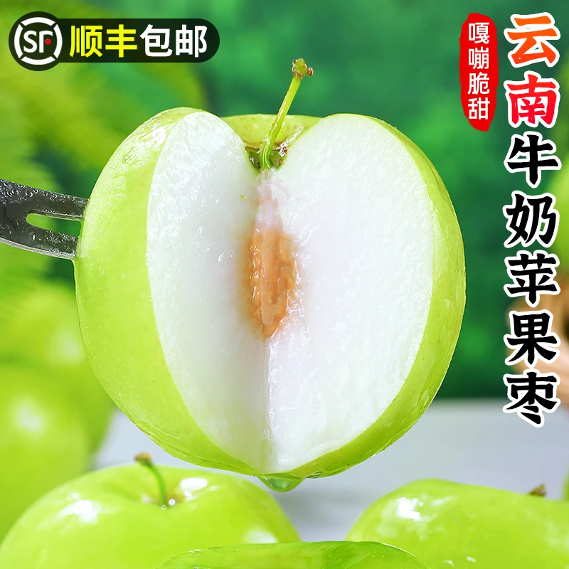 【顺丰包邮】云南牛奶苹果枣3-8.5斤 新鲜水果脆甜枣子冬枣大青枣