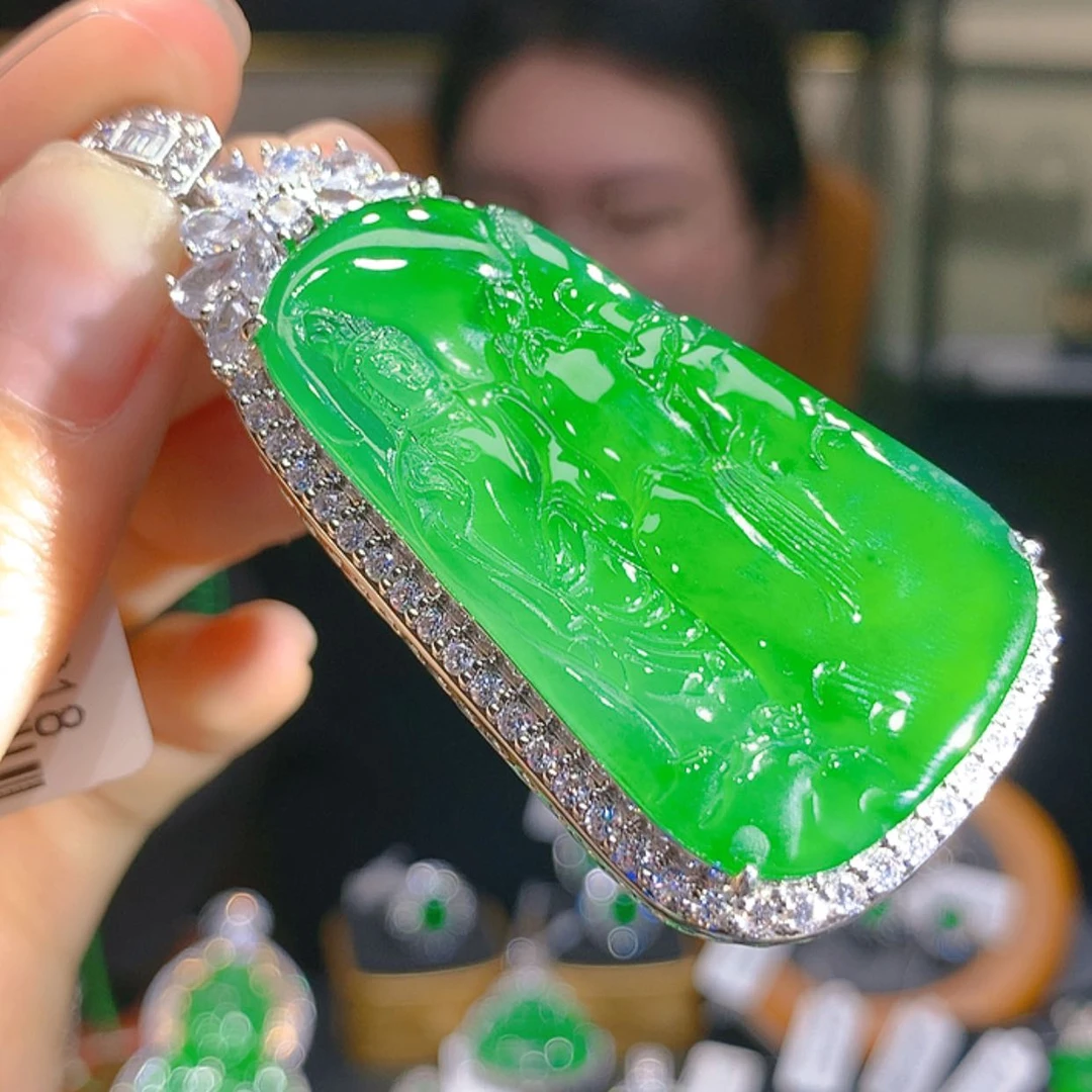 【闪购商品】翡翠颈饰银S925镶嵌9柒姐