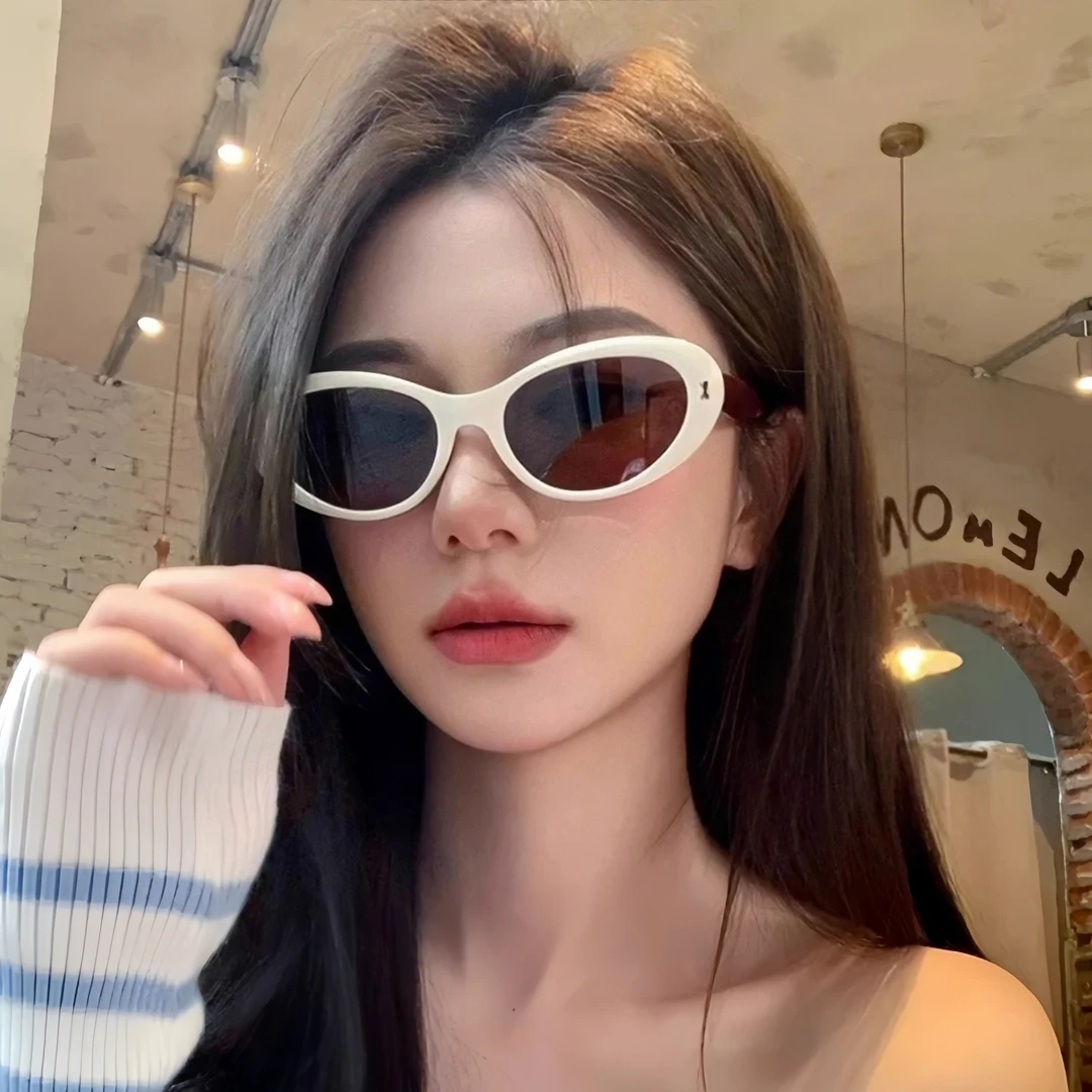 2025新款复古猫眼墨镜女街拍时尚偏光椭圆高级感防紫外线太阳眼镜