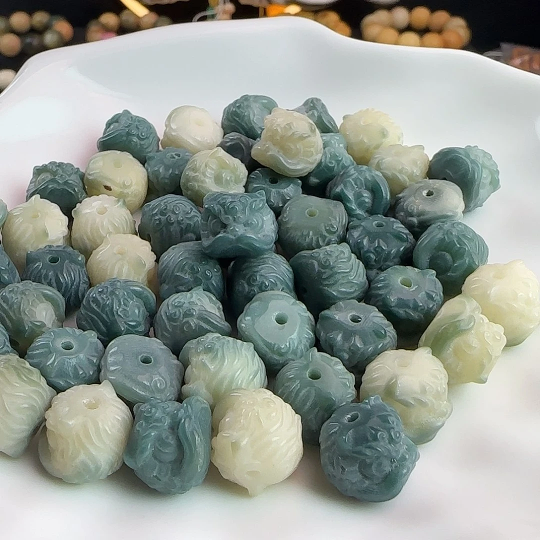 菩提根/象牙果手串卡12海盐蓝醒狮20颗➕10颗