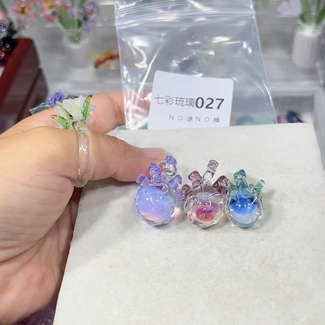 吊坠(不含链)琉璃27心脏三个