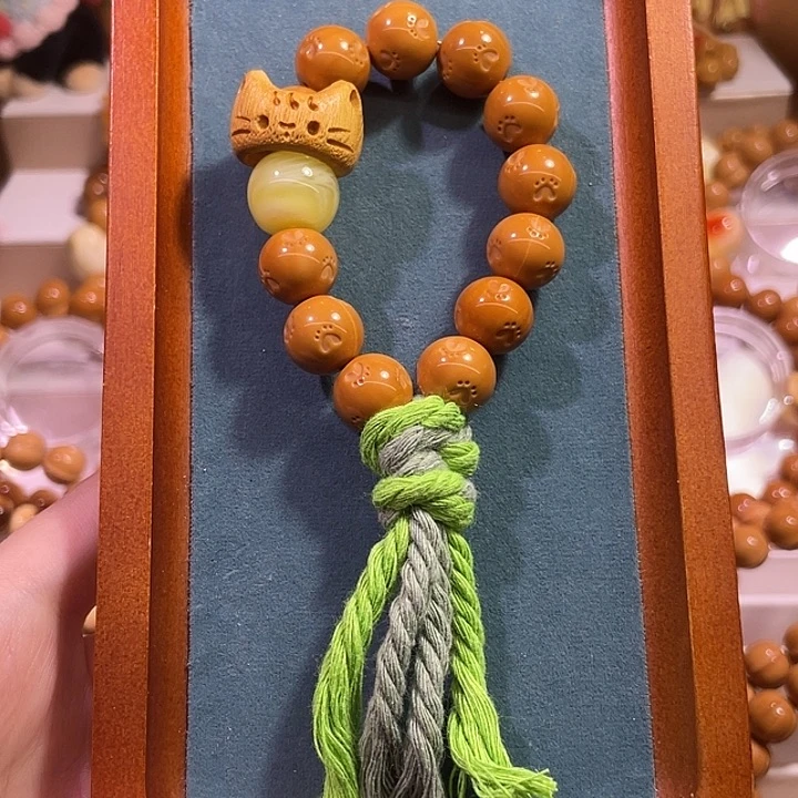 吊坠猴头核桃猫爪小手持猫环