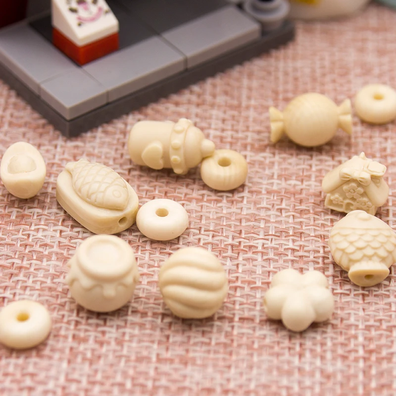 猛犸小配件蜂蜜罐面包圈奶瓶扭扭珠水果糖铁板鱼五瓣花小房子