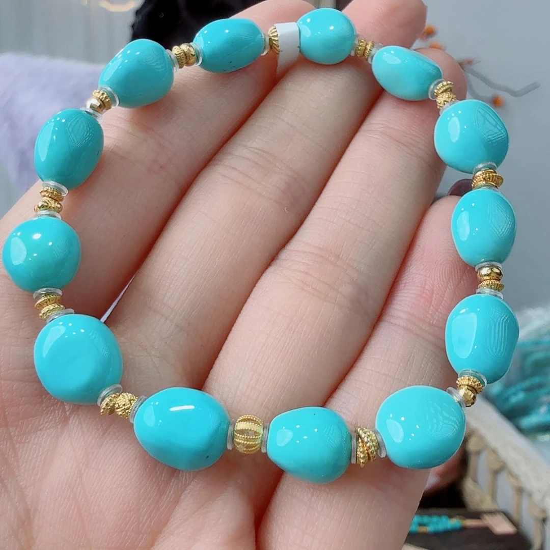 绿松石18K金镶嵌珠宝奇石