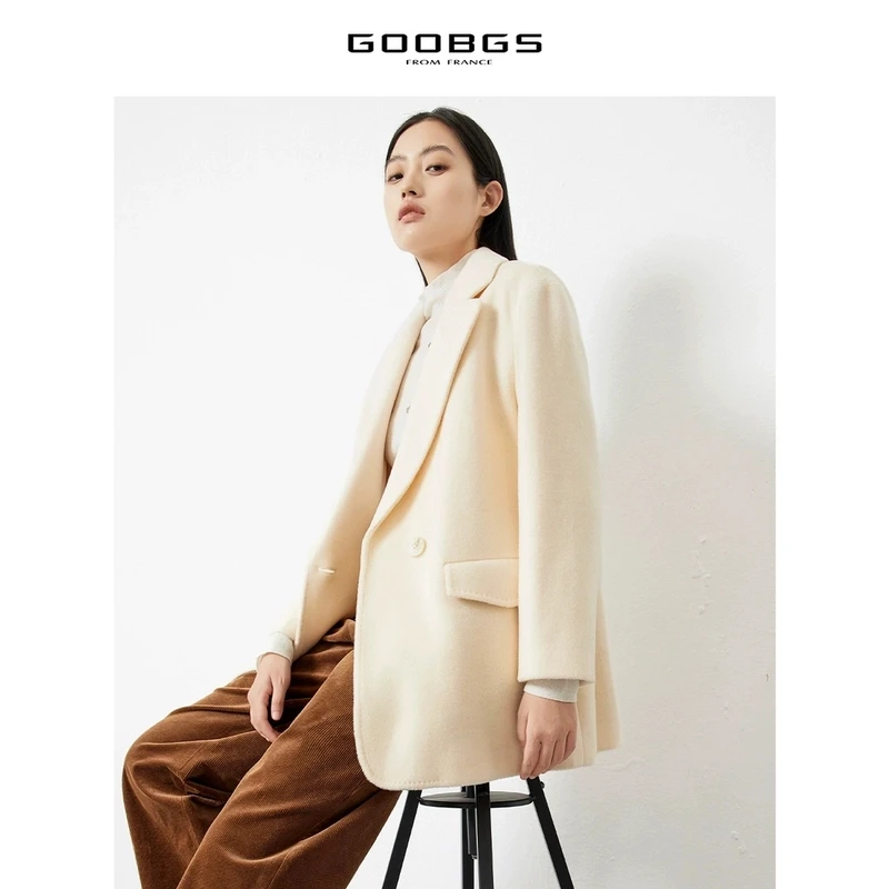 谷邦GOOBGS 纯色束腰短款毛呢外套 G2482309