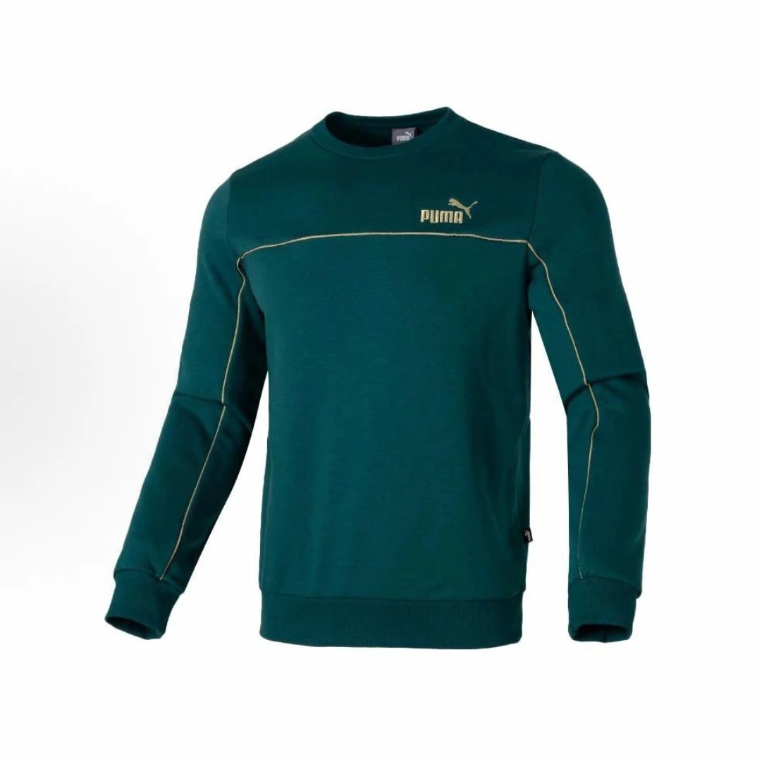 PUMA 运动系列 品牌Logo图案加绒加厚套头卫衣 绿色 680140 43