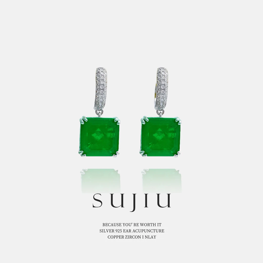铜合金耳饰 SUJIU 925银针【水乡】百搭小众时尚耳钉耳环耳坠7442