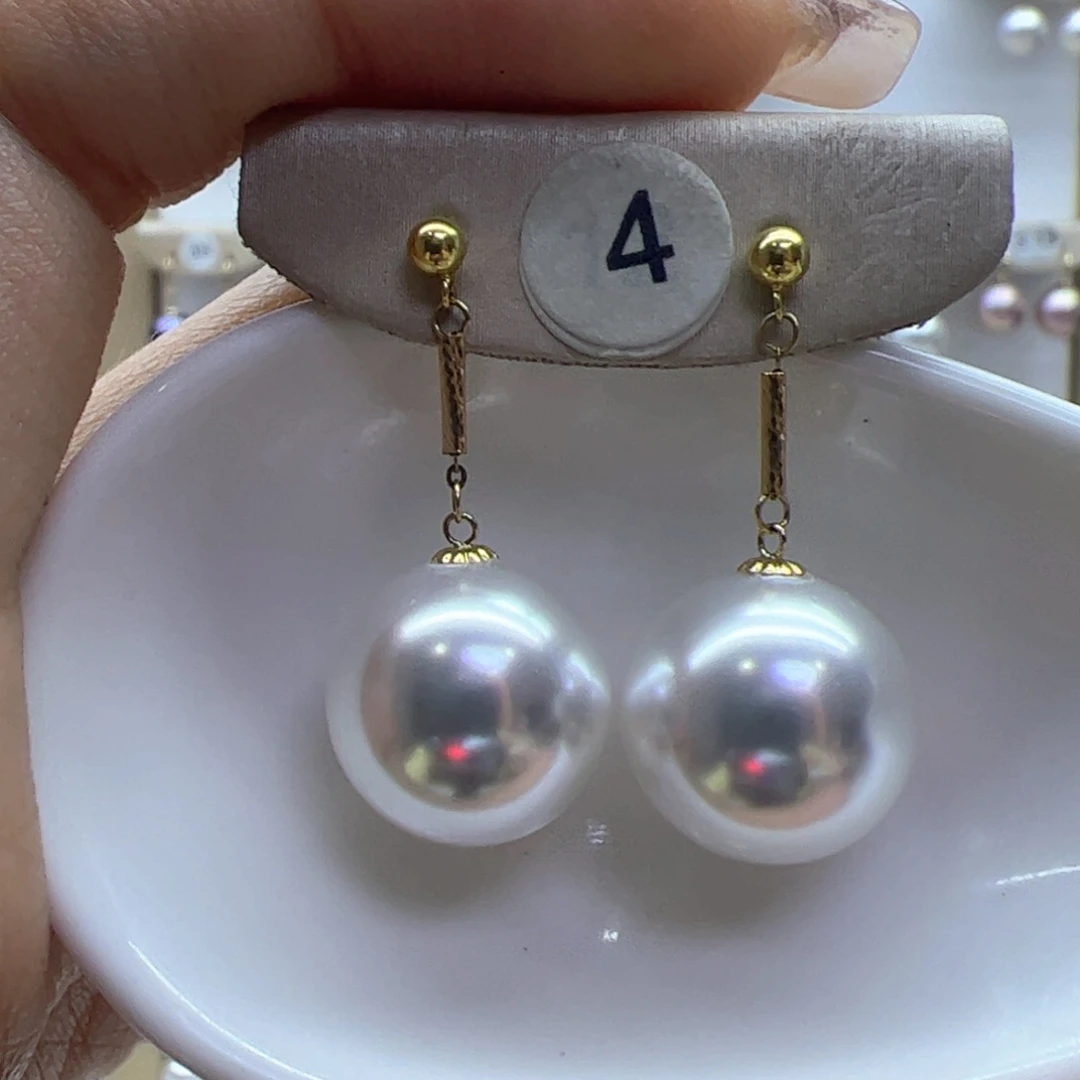 淡水珍珠耳饰18K金镶嵌