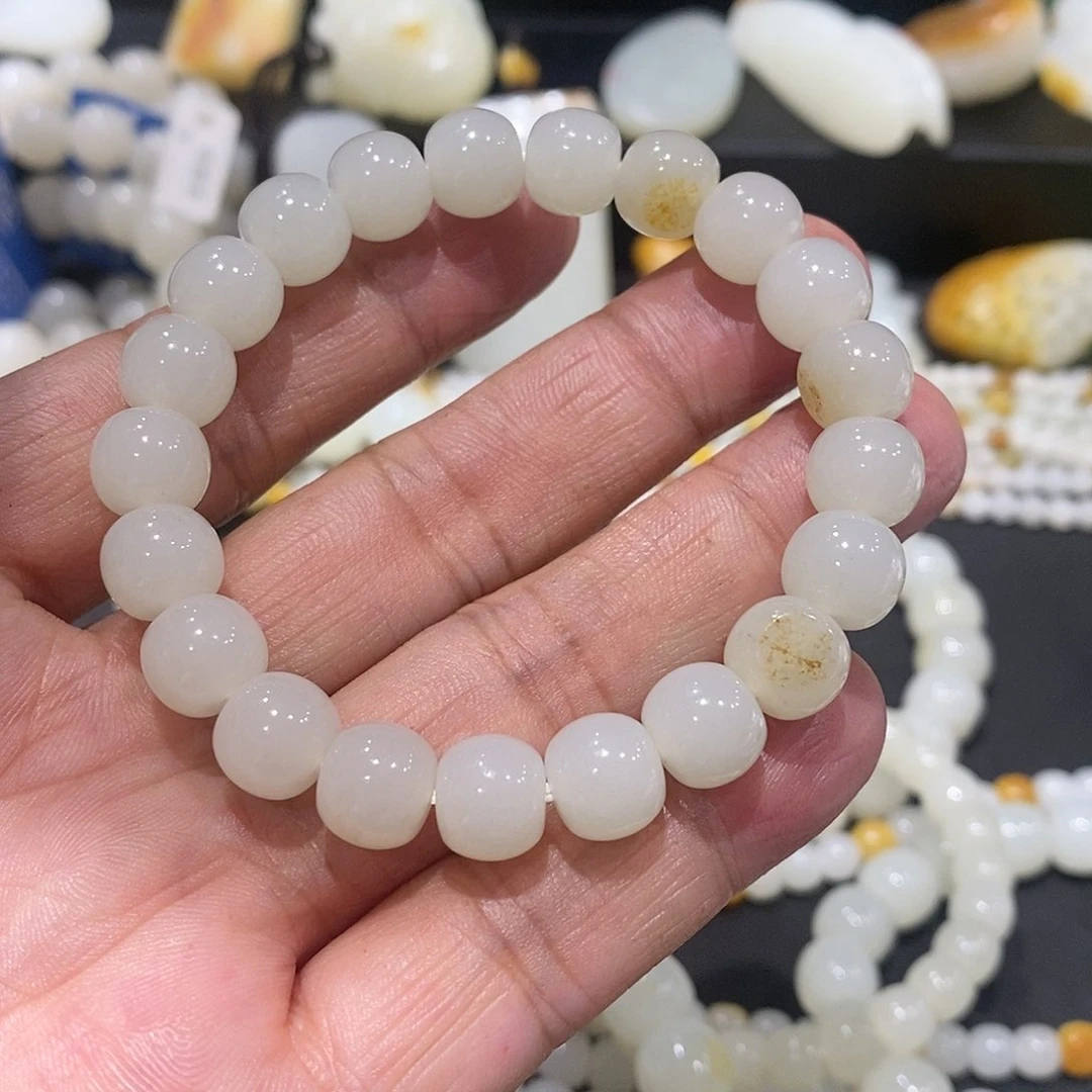 未镶嵌和田玉（白玉）手机链巴*木