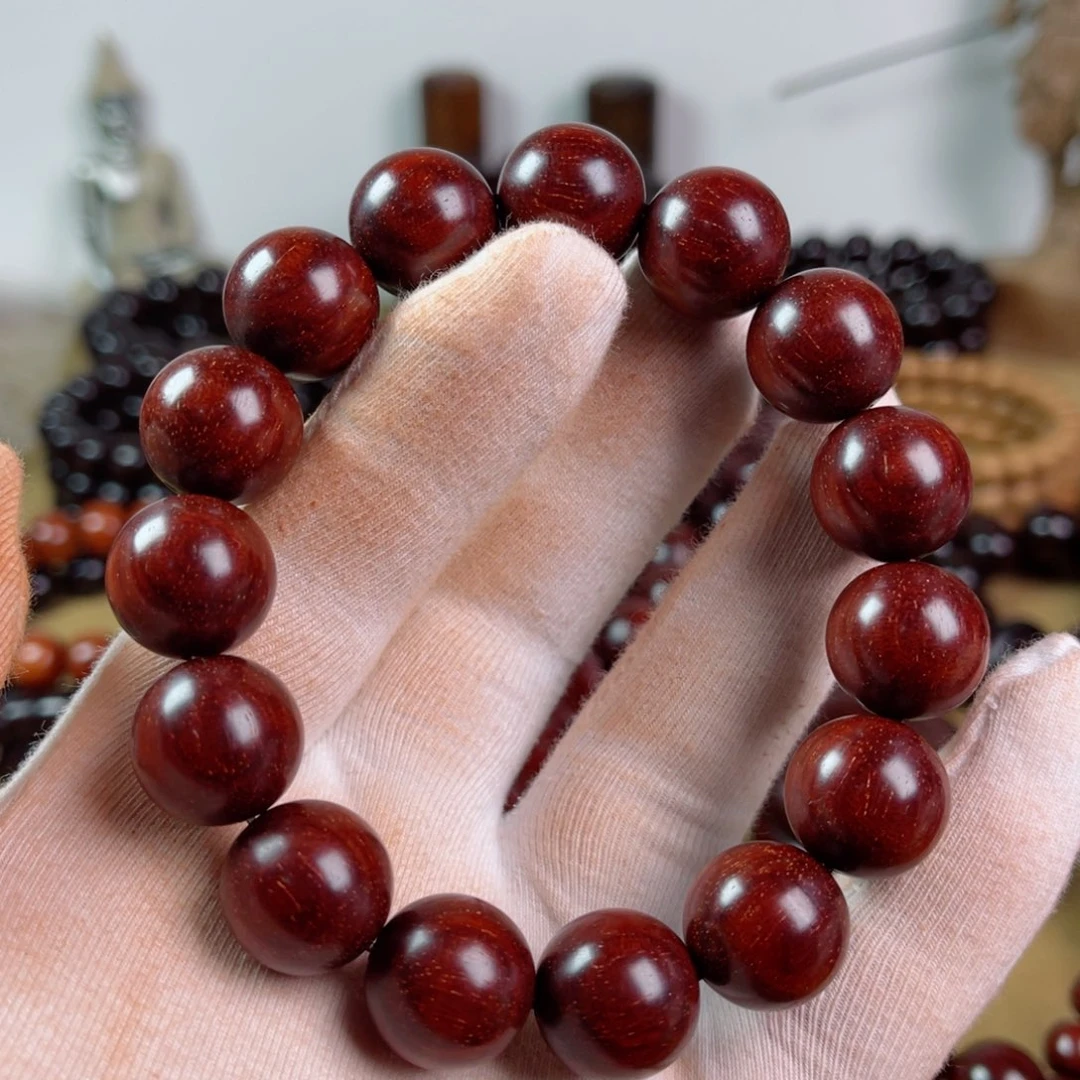 手串/手链小叶紫檀1.5高油润龙鳞满金星底色干净