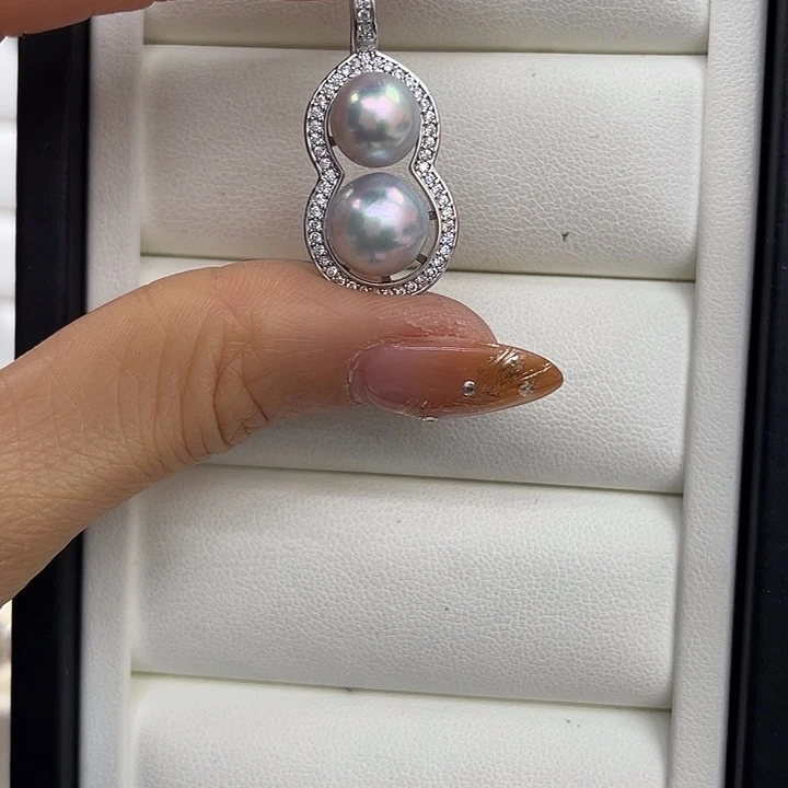 银S925镶嵌吊坠(不含链)海水珍珠