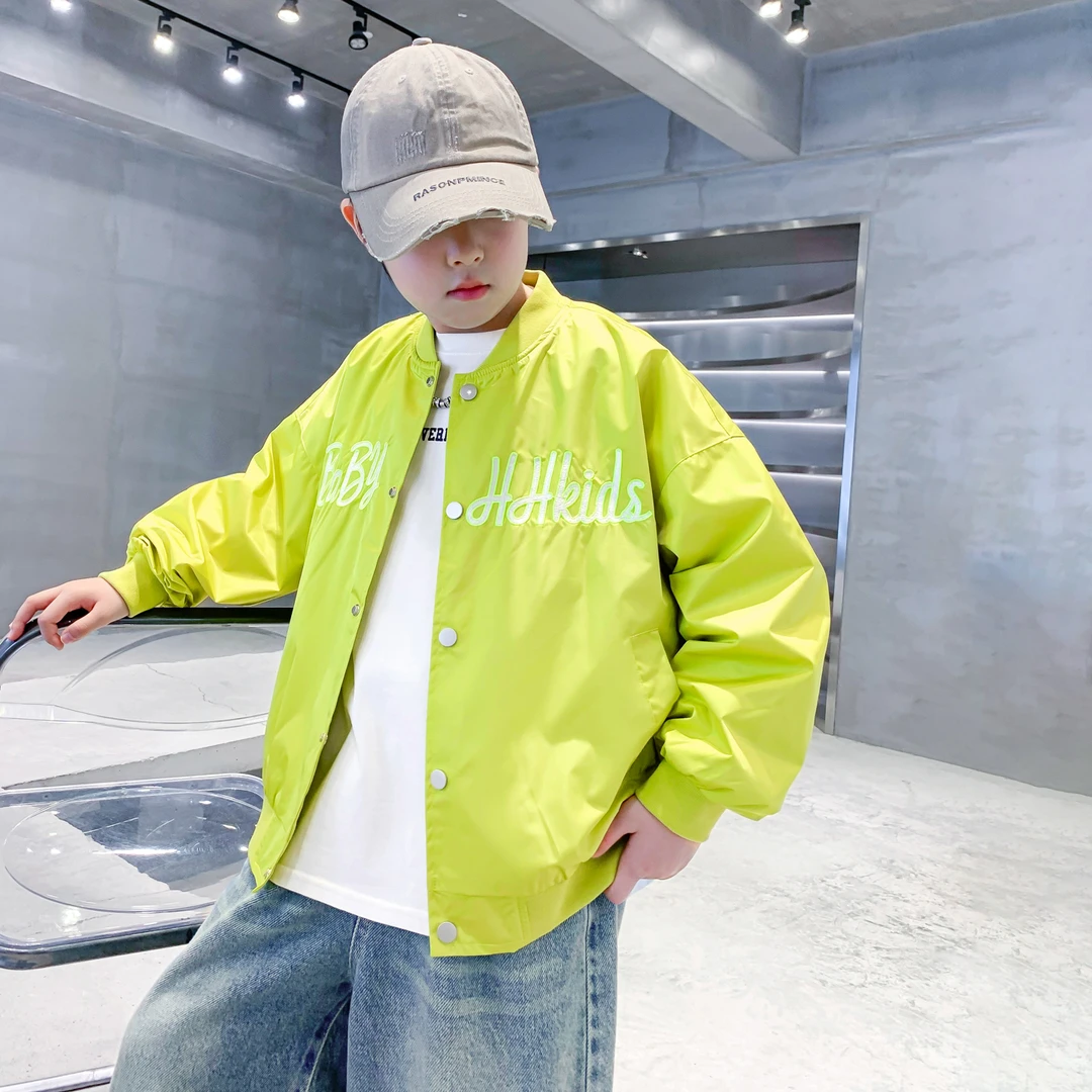 男大童春秋潮牌美式棒球服外套2025新款儿童男孩秋季炸街运动夹克