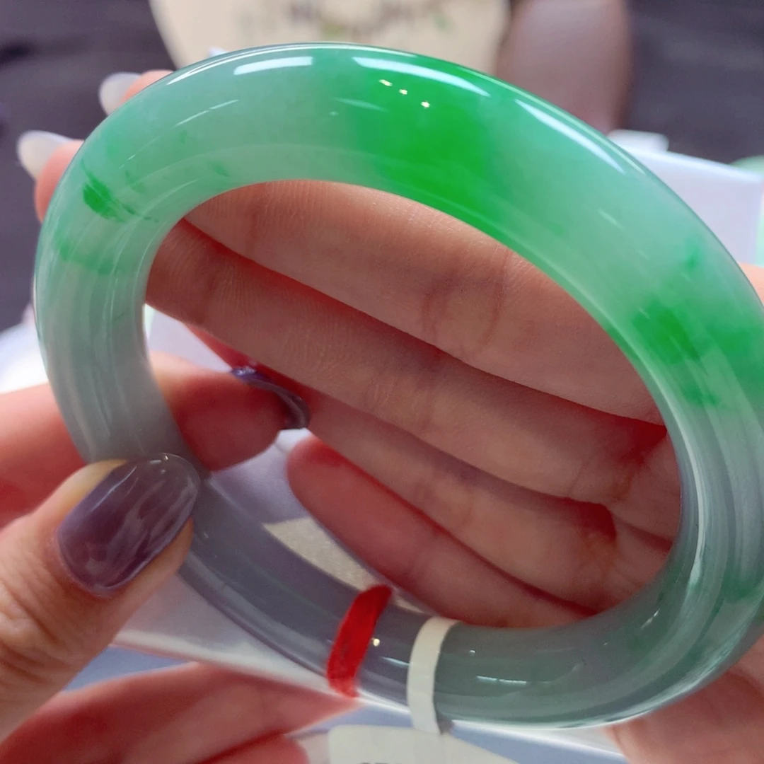 翡翠手镯未镶嵌圆条33（14号）