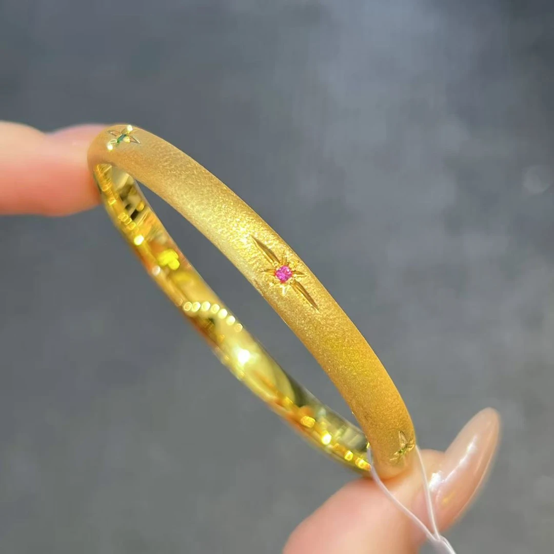 【新美源】足金999 5D镶嵌工艺 布家星芒镯（附加228）