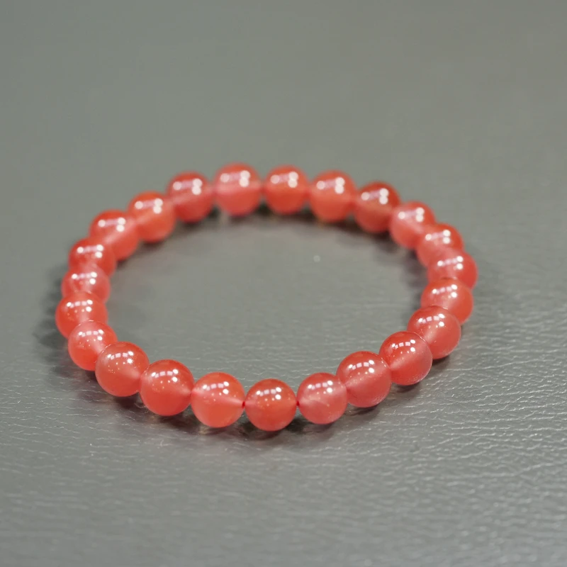 保山南红纯原矿无胶圆珠手串约8mm+约18g+ sy150517-25