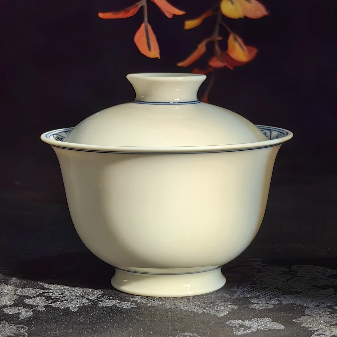 觅纤 荷花底心盖碗-125毫升  MQ363